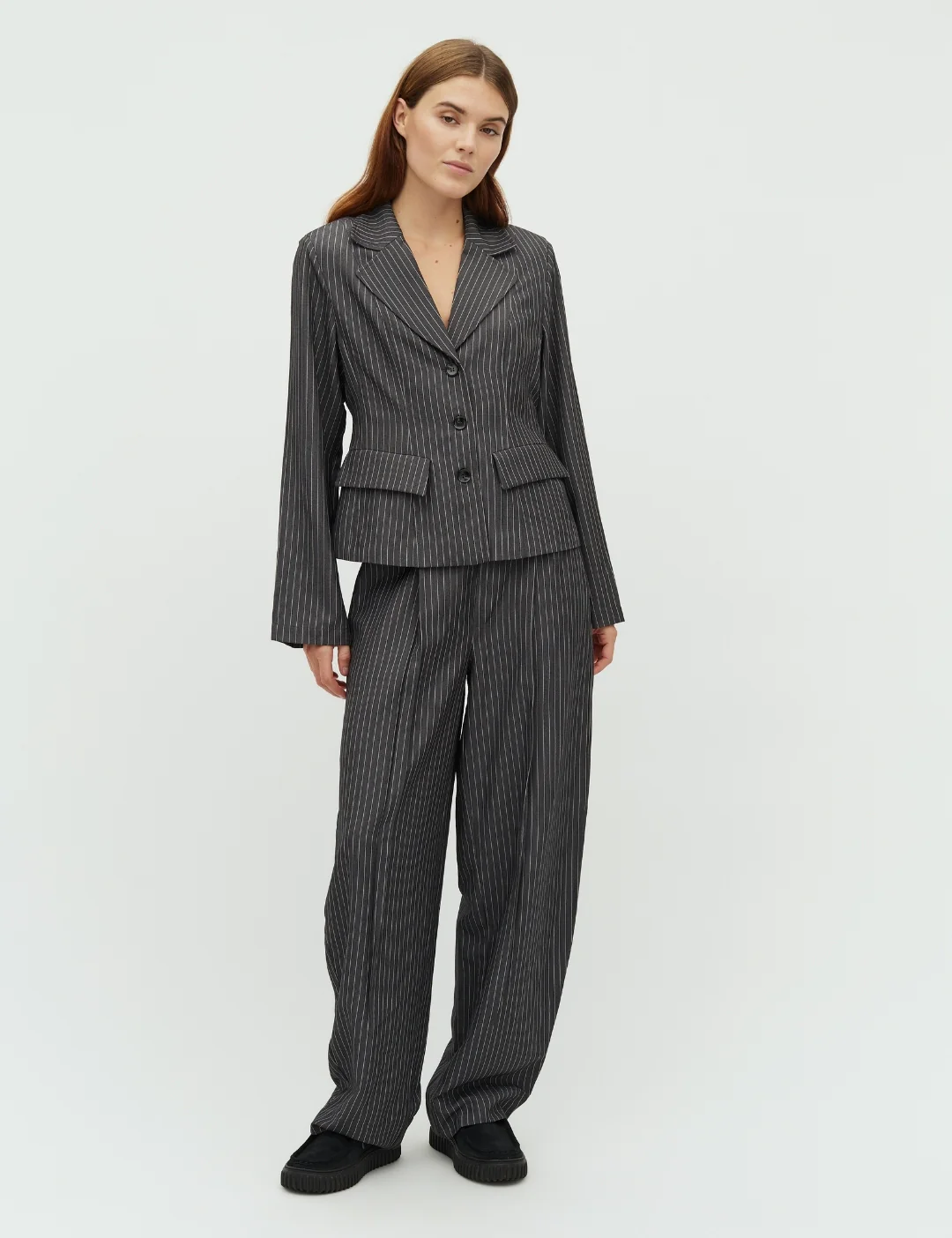 Anathea-M Blazer - Grey Pinestripe - Image 4