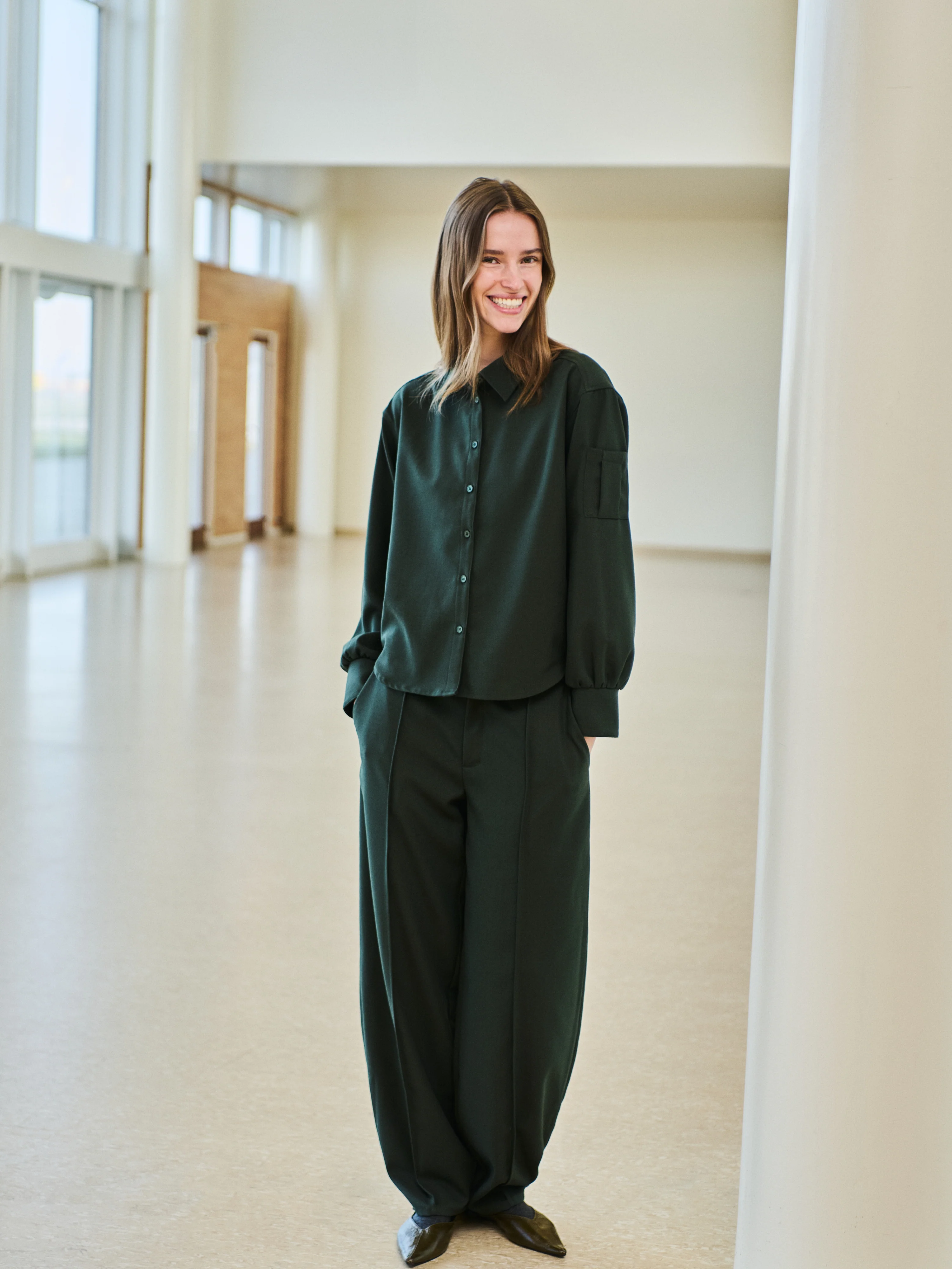 Cammia-M Shirt - Pine Green - Image 8