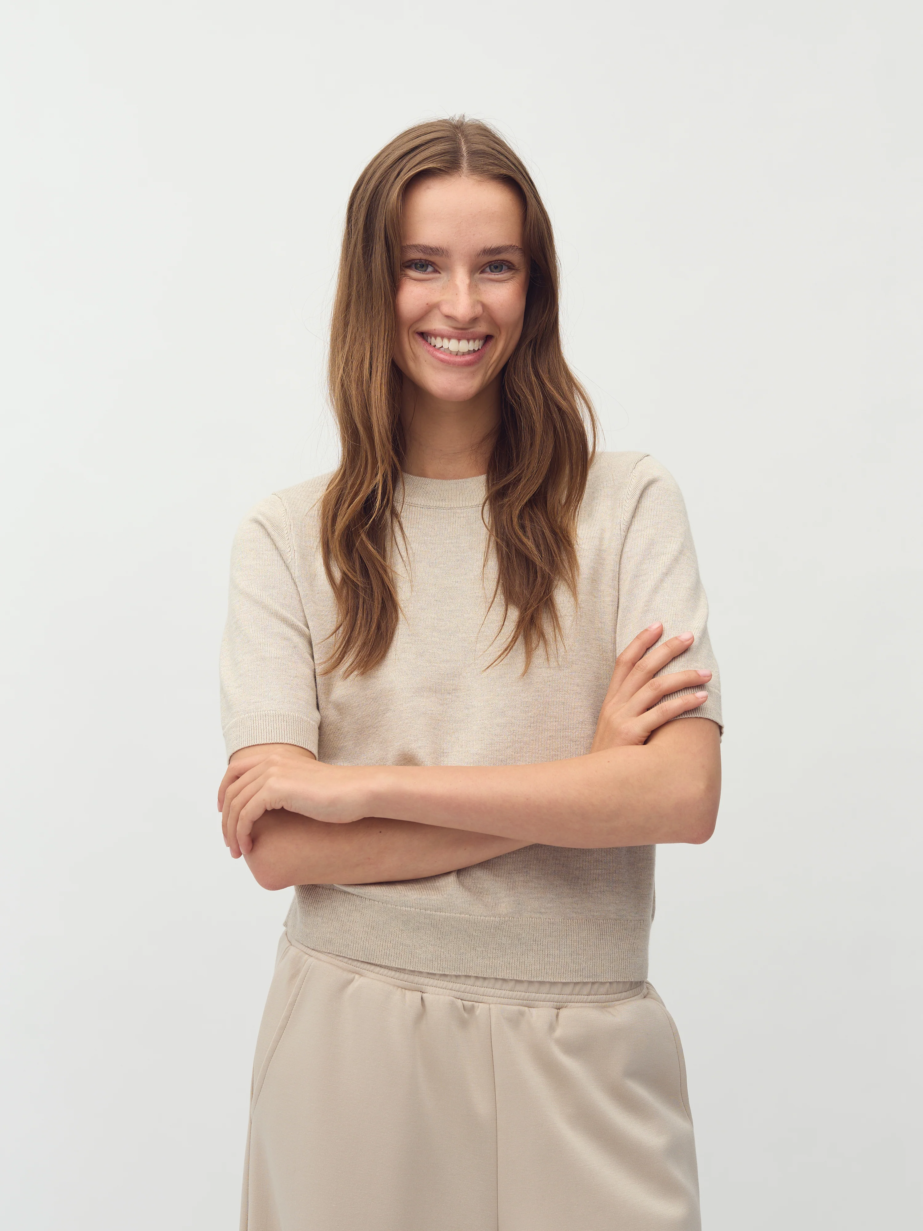 Carla-M Knit Blouse - Island Fossil Melange - Image 4