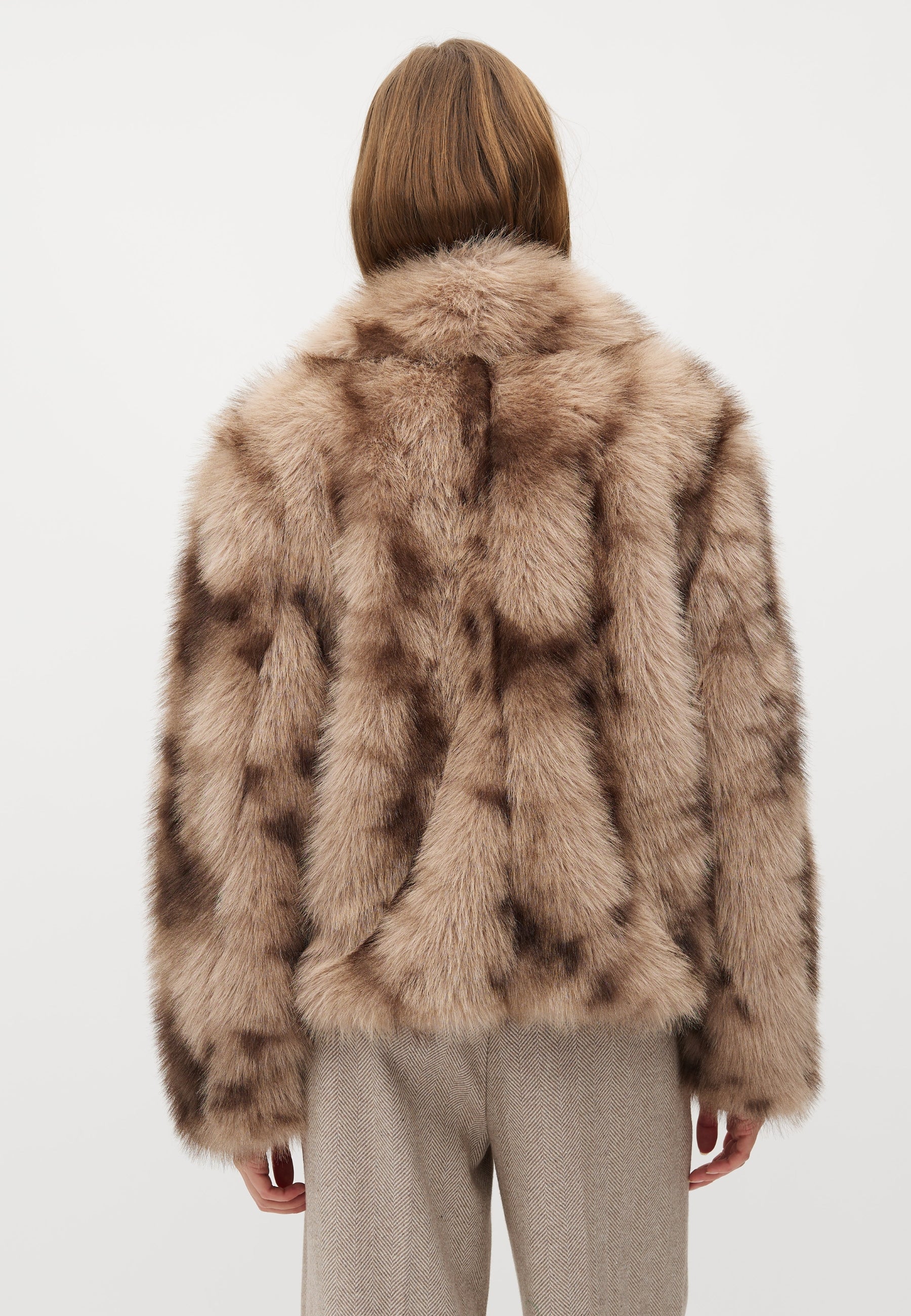 Corvia-M Faux Fur Jacket - Brown Shadow - Image 4