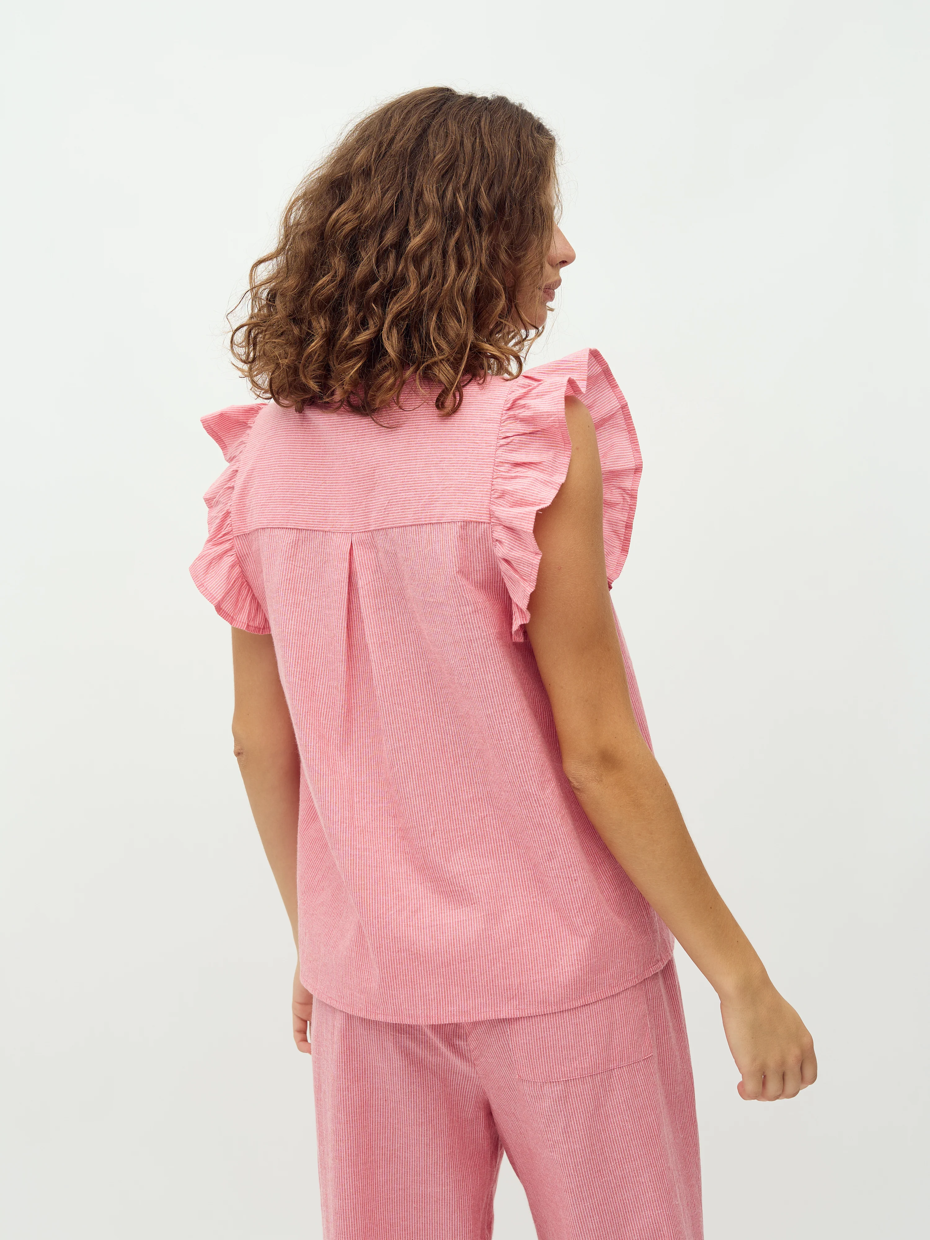 Gemala-M Top - Pink Red Stripe - Image 3