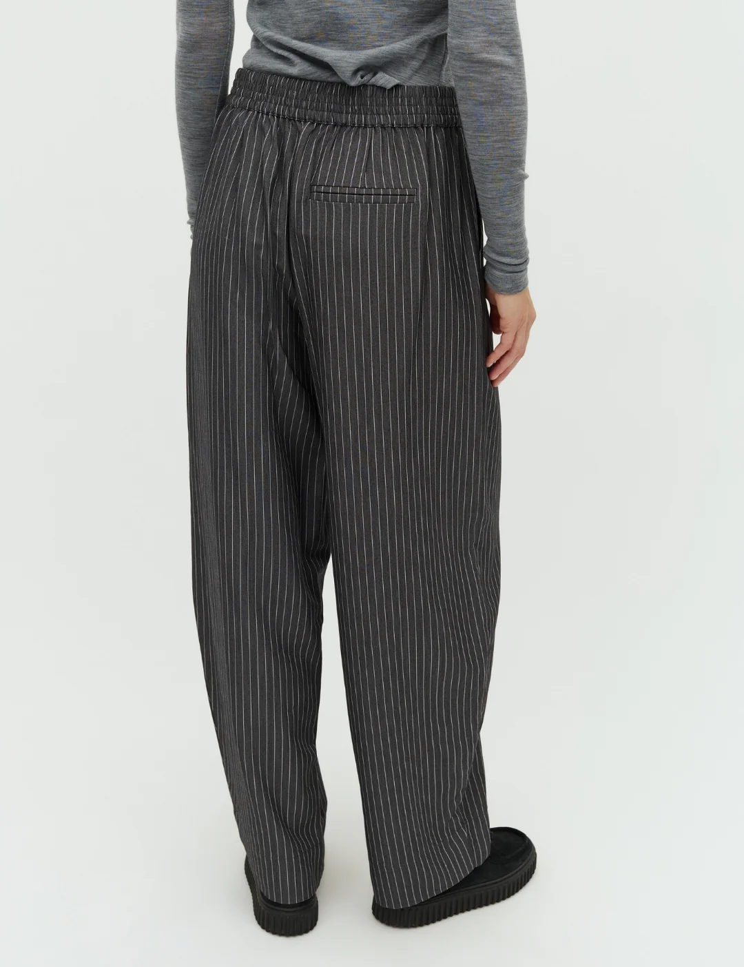 Leontina-M Pants - Grey Pinestripe - Image 4